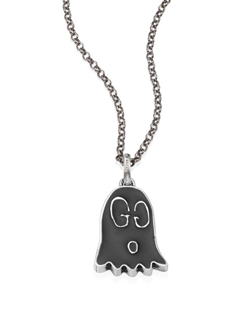 gucci g sterling silver necklace|gucci ladies ghost necklace.